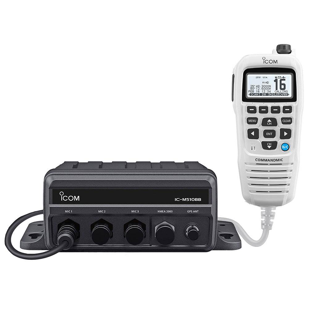 Suncoast Marine and Auto offers Icom M510BB GW 21 Black Box VHF w/White Command Mic 3 Command Mic Ports (M510BB GW 21)