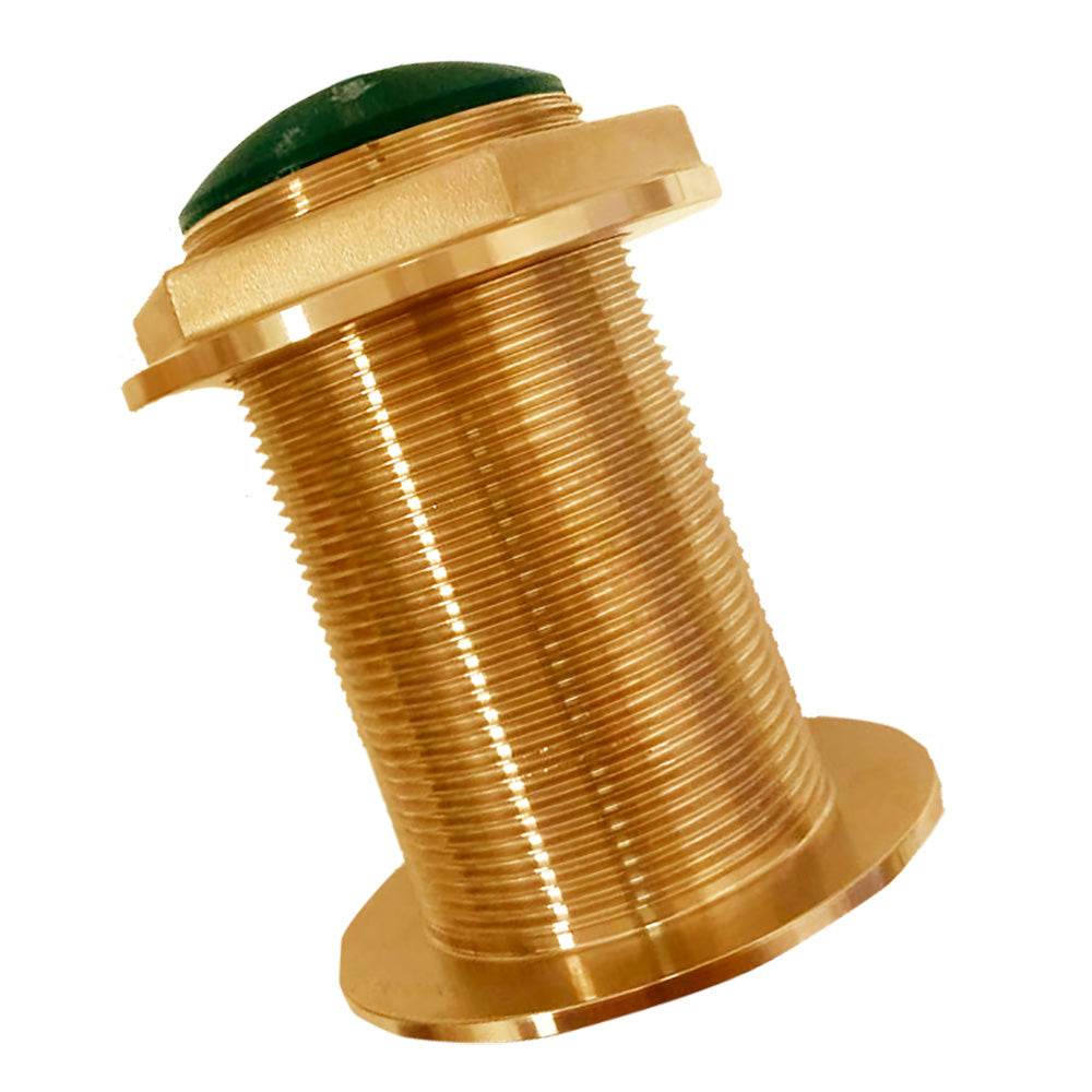 Suncoast Marine and Auto offers Echonautics Bronze Low-Profile Thru-Hull High-Frequency CHIRP Transducer - 600W, 12 Tilt, 130-210kHz (BT70H600-12)