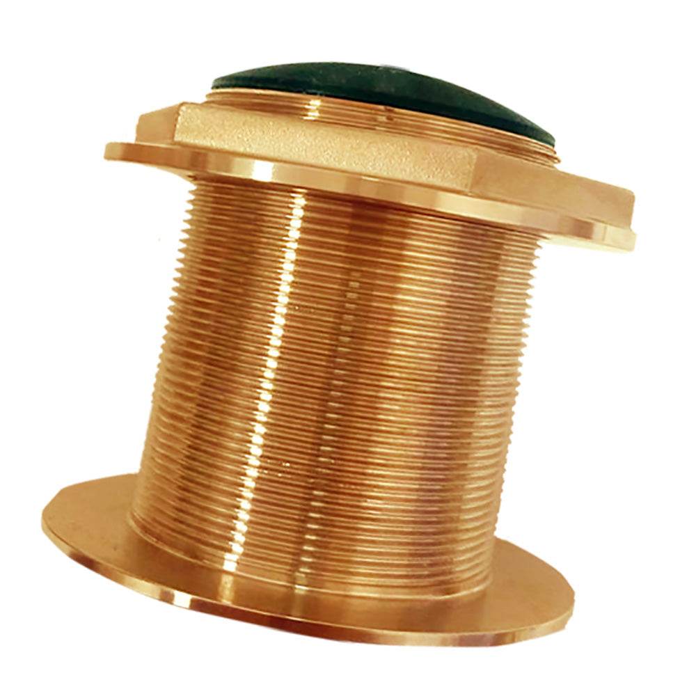 Suncoast Marine and Auto offers Echonautics Bronze Low-Profile Thru-Hull Medium-Frequency CHIRP Transducer - 1kW, 18 Tilt, 85-135kHz (BT87M1KW-18)