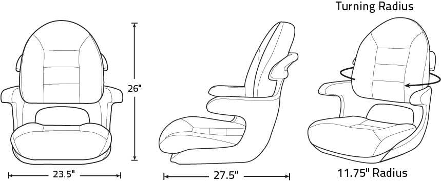 Suncoast Marine and Auto offers TEMPRESS Elite Helm Seat, High Back, Charcoal/Gray (57017) Model #409798