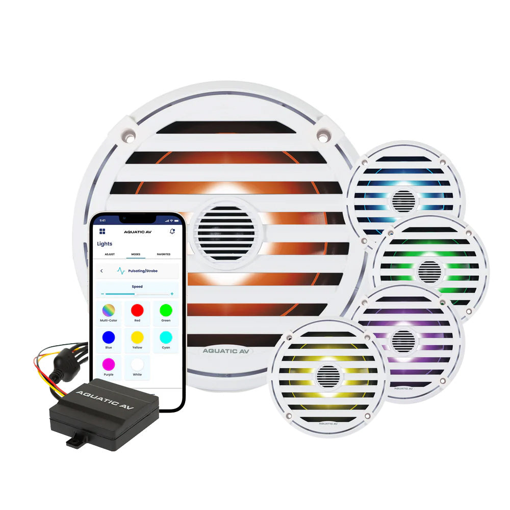 Aquatic AV ELITE 6.5" RGB Speakers - White - Pair (EL423)