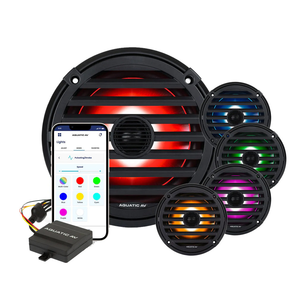 Aquatic AV ELITE 6.5" RGB Speakers - Black - Pair (EL424)