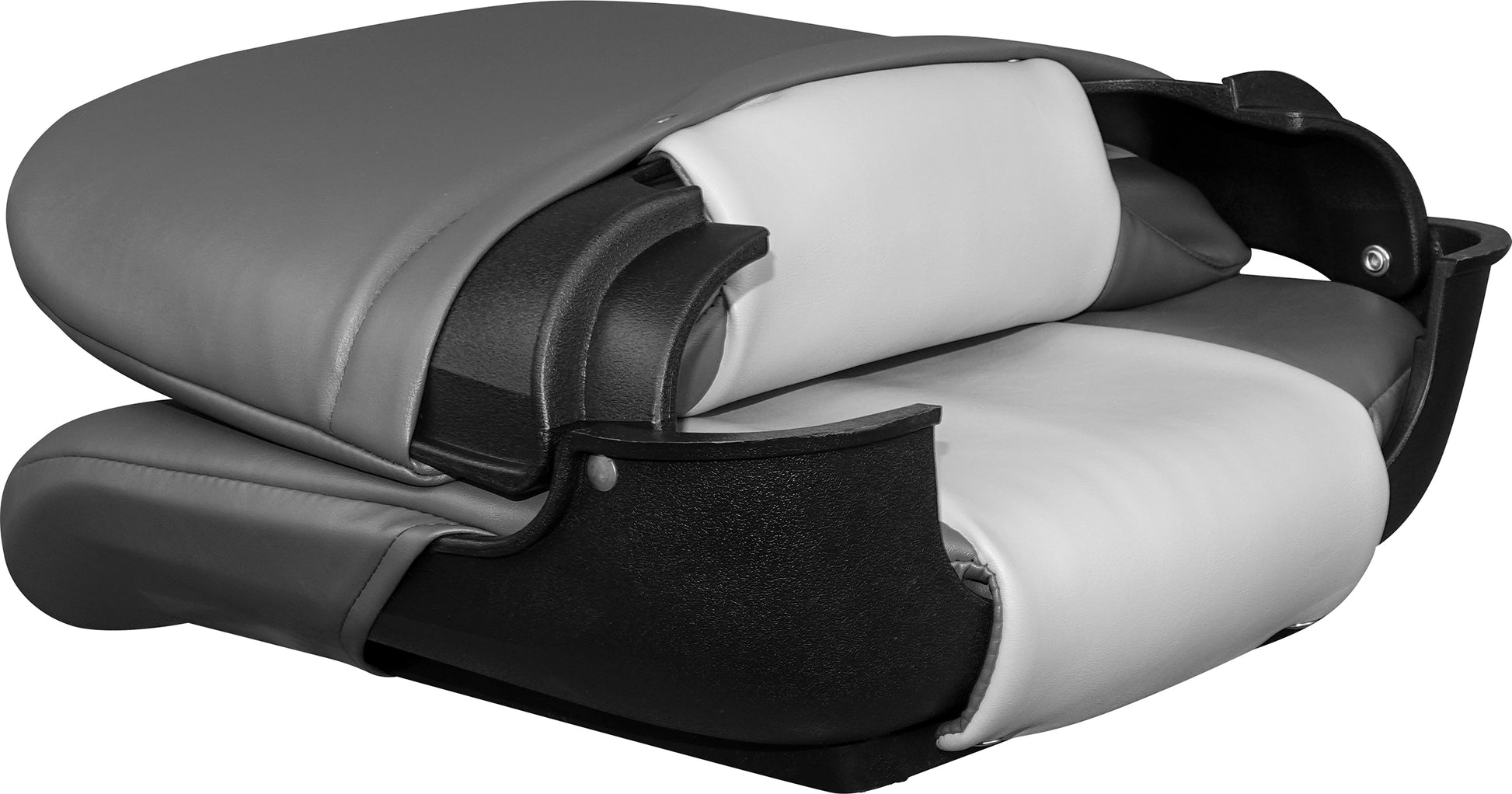 TEMPRESS All-Weather High Back Folding Boat Seat (45608) Charcoal and Gray