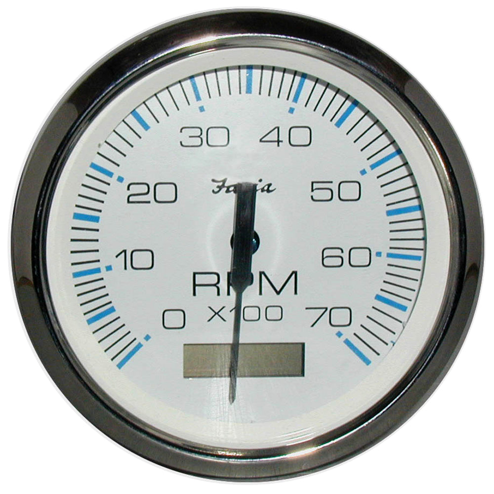 Suncoast Marine and Auto offers Faria Chesapeake White SS 4" Tachometer w/Hourmeter - 7000 RPM (Gas) (Outboard) (33840)