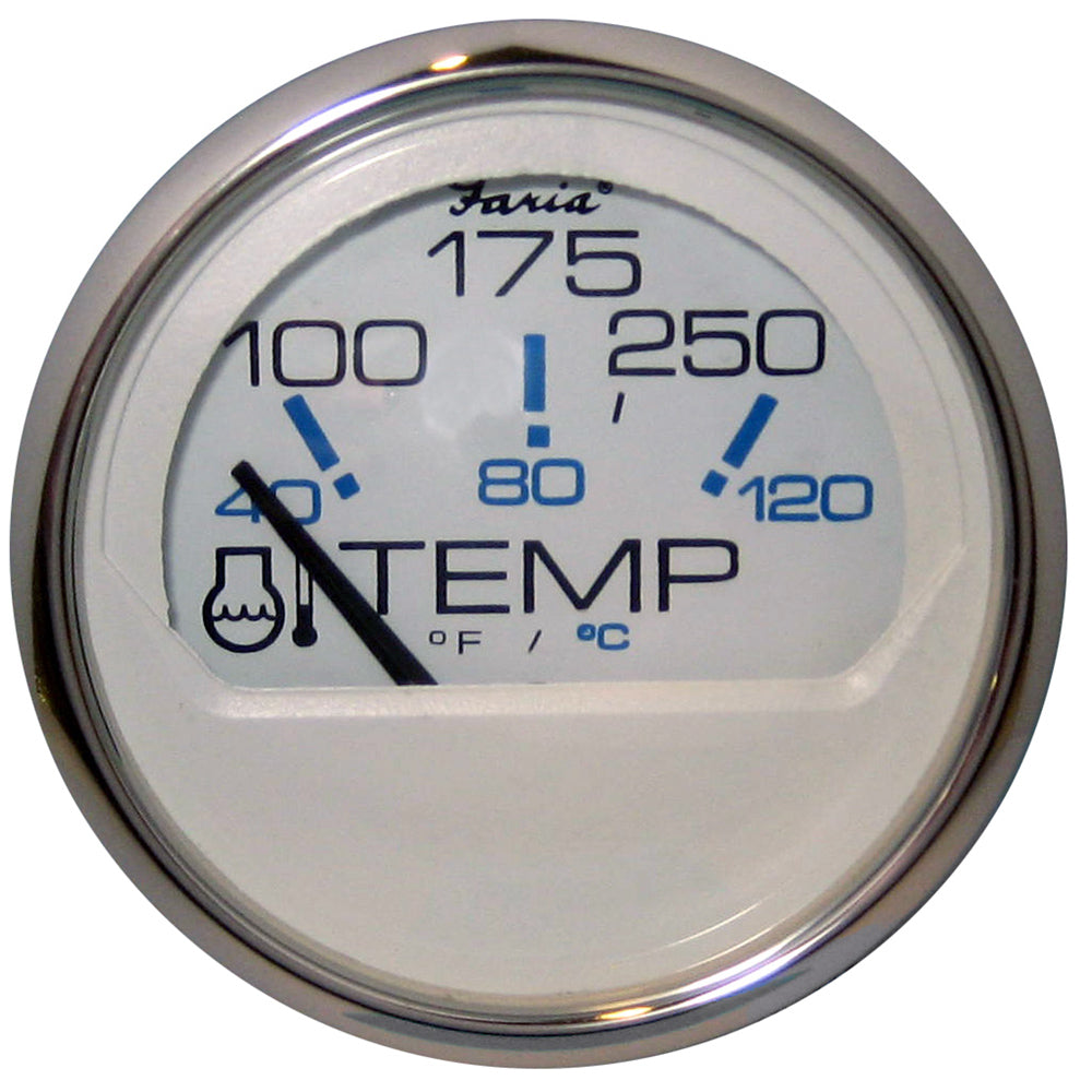 Suncoast Marine and Auto offers Faria Chesapeake White SS 2" Water Temperature Gauge (100-250 DegreeF) (13804)