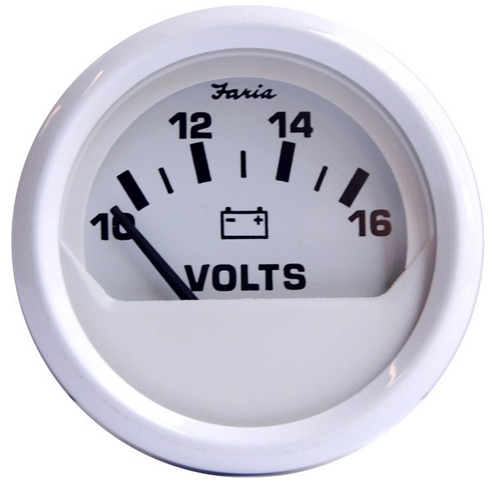 Suncoast Marine and Auto offers Faria Dress White 2" Voltmeter (10-16 VDC) (13120)