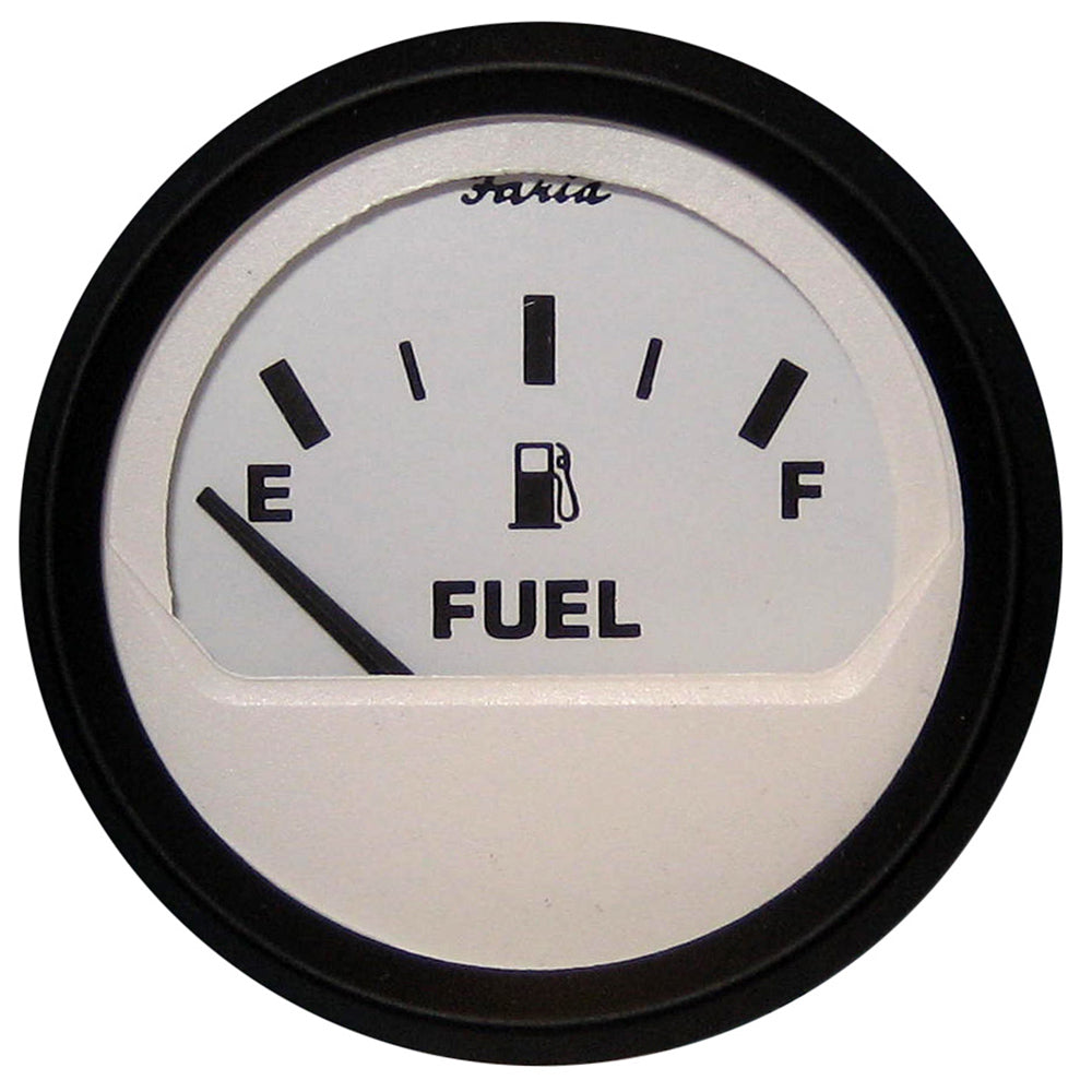 Suncoast Marine and Auto offers Faria Euro White 2" Fuel Level Gauge (E-1/2-F) (12901)