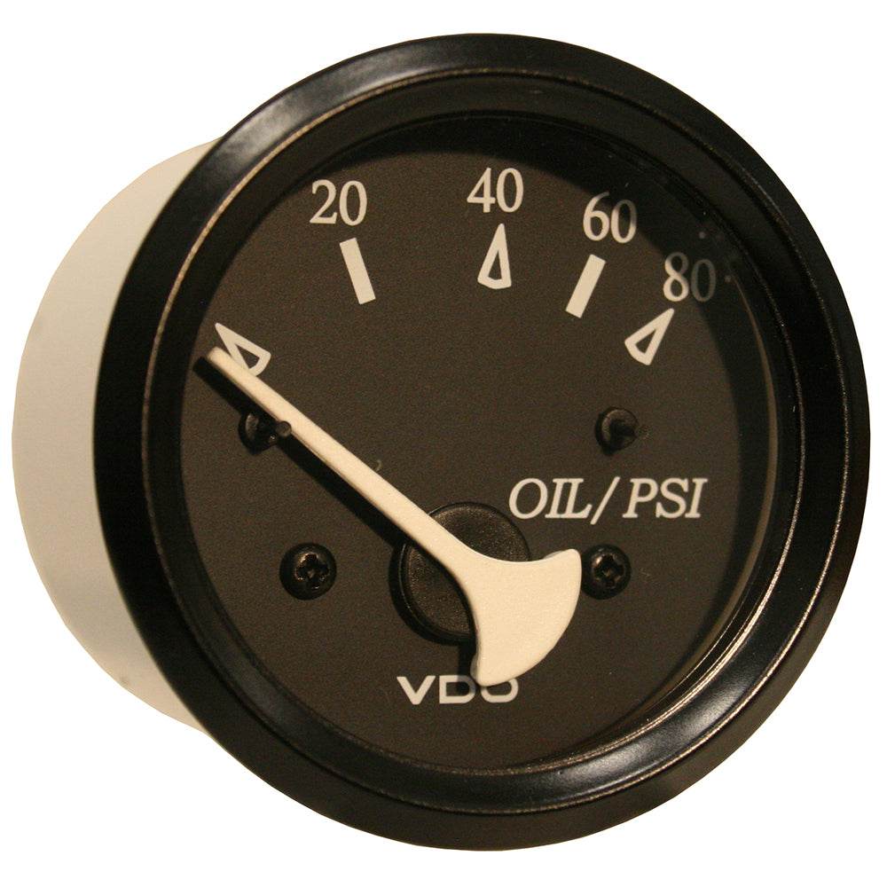 Suncoast Marine and Auto offers VDO Cockpit Marine Oil Pressure Gauge - 80 PSI - Black Dial/Bezel (350-11800)