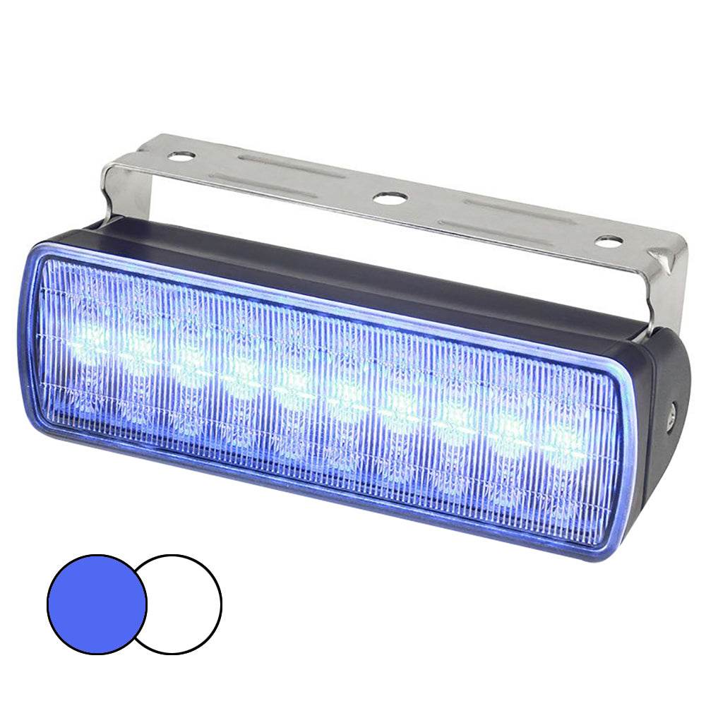 Suncoast Marine and Auto offers Hella Marine Sea Hawk XL Dual Color LED Floodlights - Blue/White LED - Black Housing (980950061)