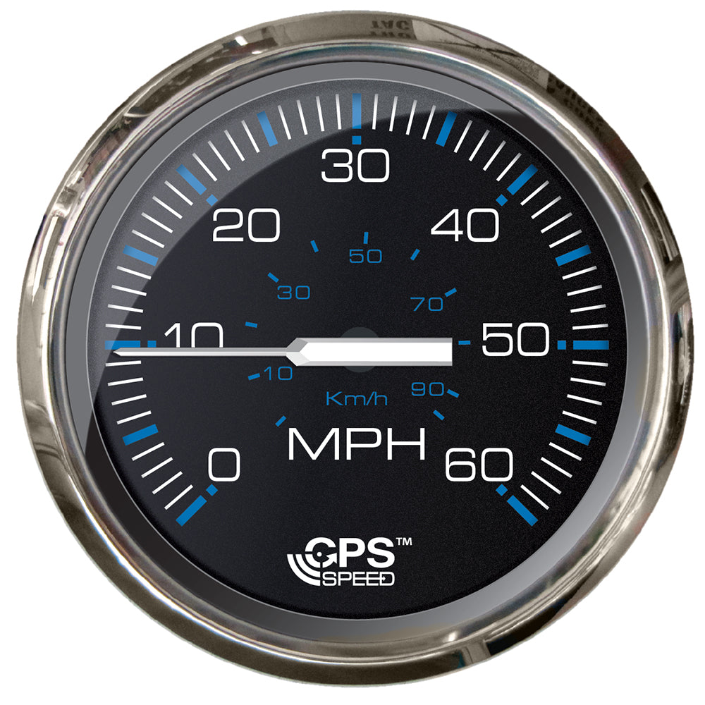 Suncoast Marine and Auto offers Faria Chesepeake Black 4" Studded Speedometer - 60MPH (GPS) (33749)