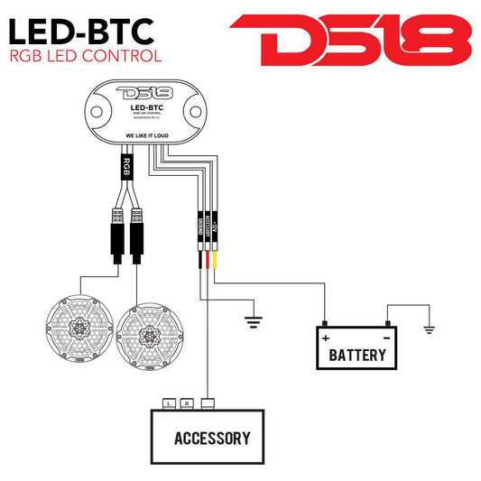 Suncoast Marine and Auto offers DS18 LED Light Bluetooth Control Works w/Android iPhone (LED-BTC)