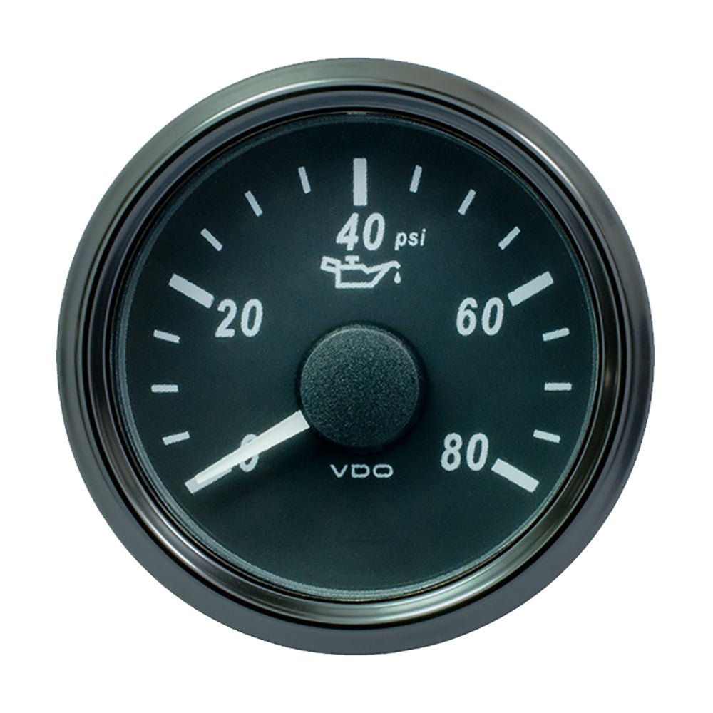 Suncoast Marine and Auto offers VDO SingleViu 52mm (2-1/16") Oil Pressure Gauge - 80 PSI - 240-33 Ohm (A2C3833230030)