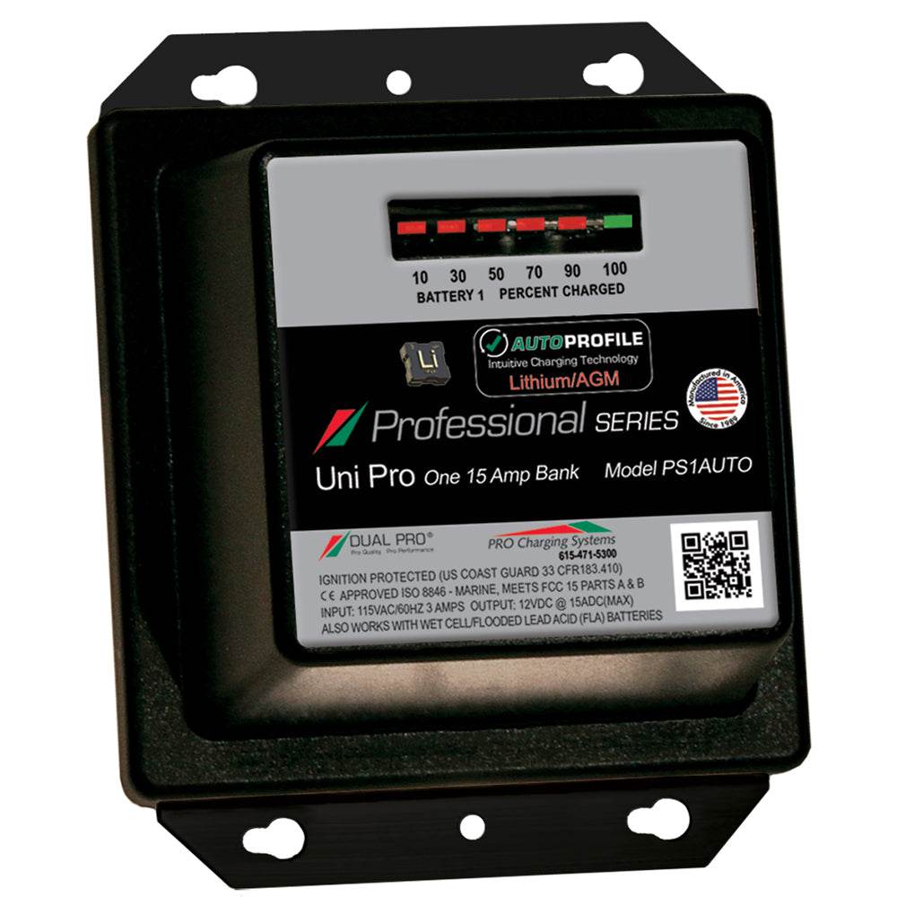 Suncoast Marine and Auto offers Dual Pro PS1 Auto 15A - 1-Bank Lithium/AGM Battery Charger (PS1AUTO)