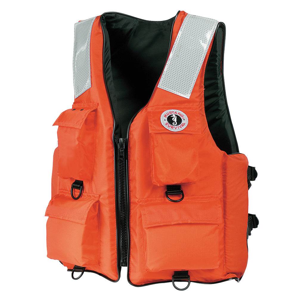 Suncoast Marine and Auto offers Mustang 4-Pocket Flotation Vest - Orange - Small (MV3128T2-2-S-216)