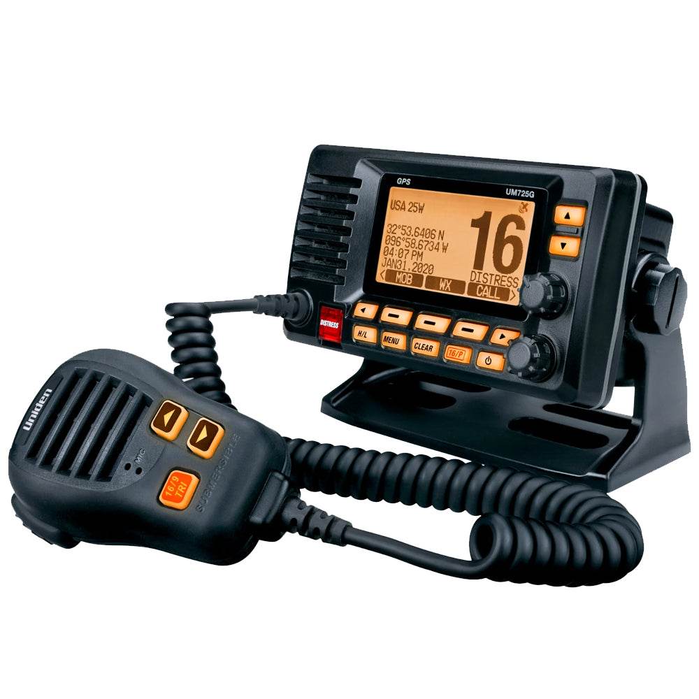 Suncoast Marine and Auto offers Uniden UM725 Fixed Mount Marine VHF Radio - Black (UM725BK)