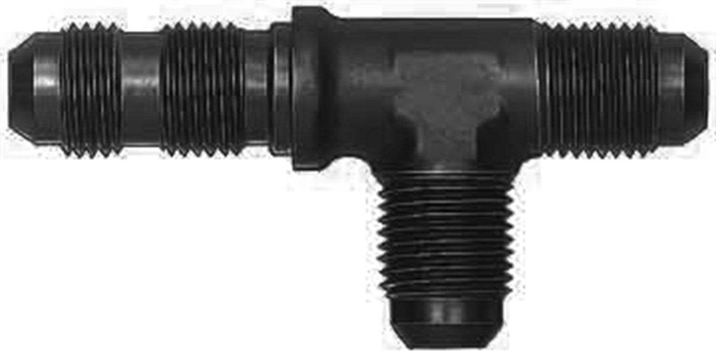#3 Alum Bulkhead Run Tee Black (AERFCM5815) - Suncoast Marine & Auto Supply