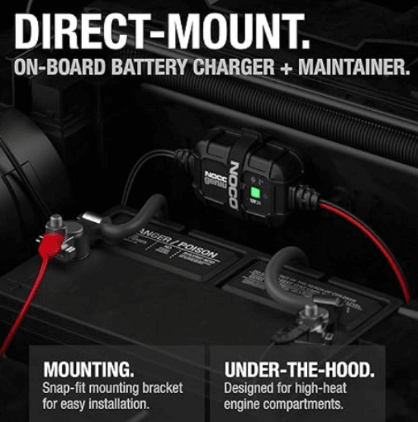 NOCO 2A Direct-Mount Onboard Car Battery Charger, 12V Car Charger GENIUS2D - Suncoast Marine & Auto Supply