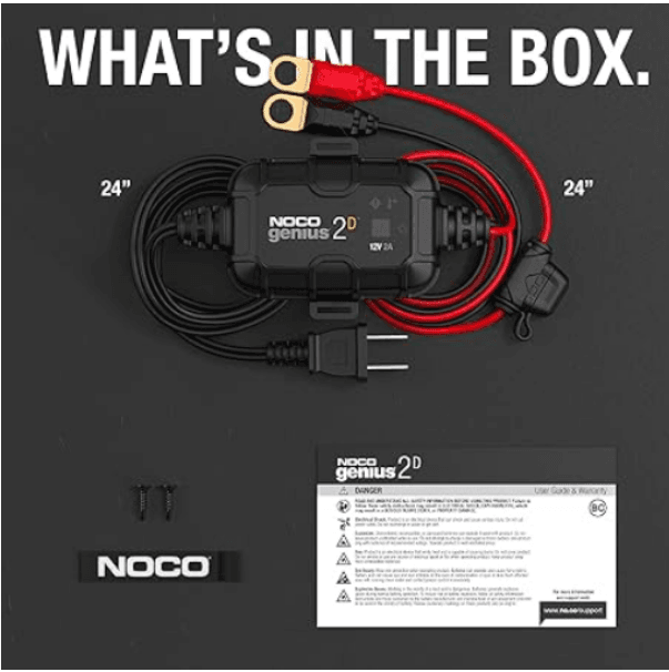 NOCO 2A Direct-Mount Onboard Car Battery Charger, 12V Car Charger GENIUS2D - Suncoast Marine & Auto Supply