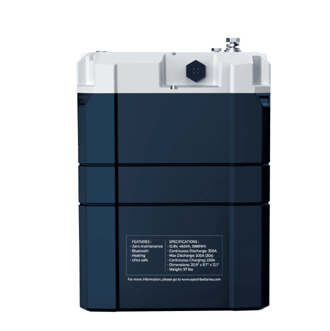 Suncoast Marine and Auto offers Epoch Battery 12V 460Ah V2 Elite Series - Heated, Bluetooth & Victron Comms LiFePO4 (C12460A)