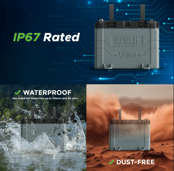 Suncoast Marine and Auto offers Epoch Battery 24V 100Ah LiFePO4 Lithium Battery (B24100A-C)