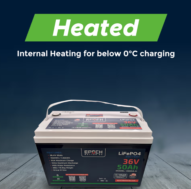 Suncoast Marine and Auto offers Epoch Battery 36V 50Ah Essential Series - Bluetooth & Heated LiFePO4 (3650A-H)