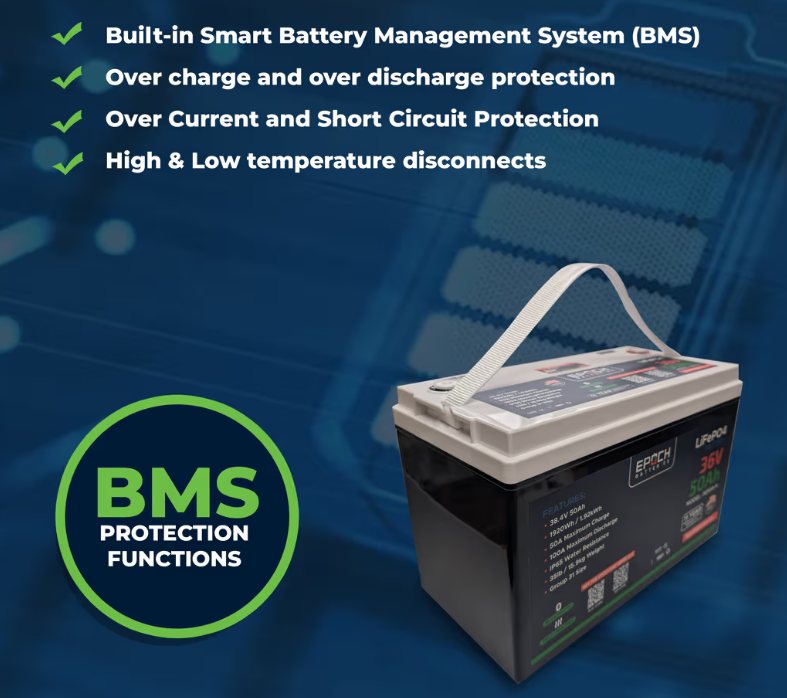 Suncoast Marine and Auto offers Epoch Battery 36V 50Ah Essential Series - Bluetooth & Heated LiFePO4 (3650A-H)