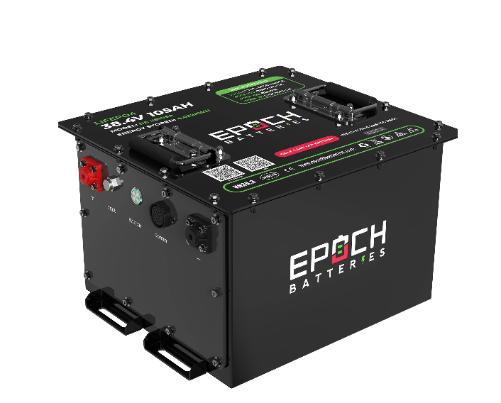 Suncoast Marine and Auto offers Epoch Battery 36V 105Ah Lithium (LiFePO4) Golf Cart Battery - Complete Kit (BB38105A-kit-1)