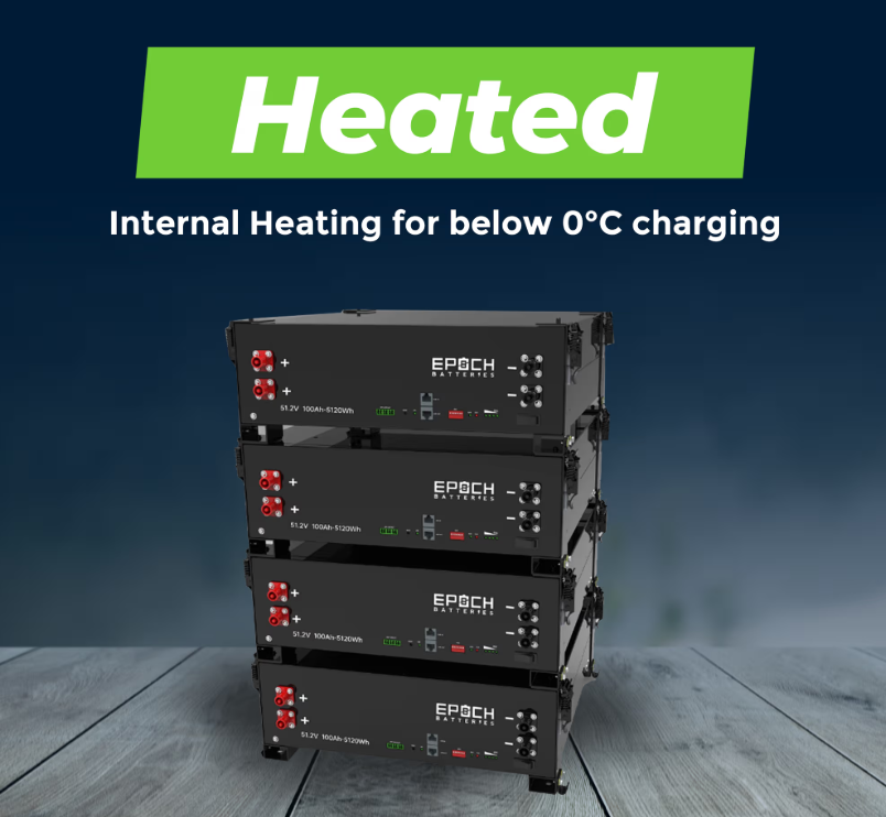 Suncoast Marine and Auto offers Epoch Battery 48V 100Ah 5.12kWh - Self-Heating Server Rack Lithium Battery (SR48100H)
