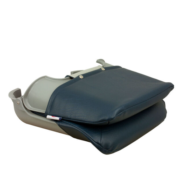 SPRINGFIELD Skipper Folding Seat, Blue And Gray Upholstery With Gray Shell Model # 17072901 Mfg # 1061019