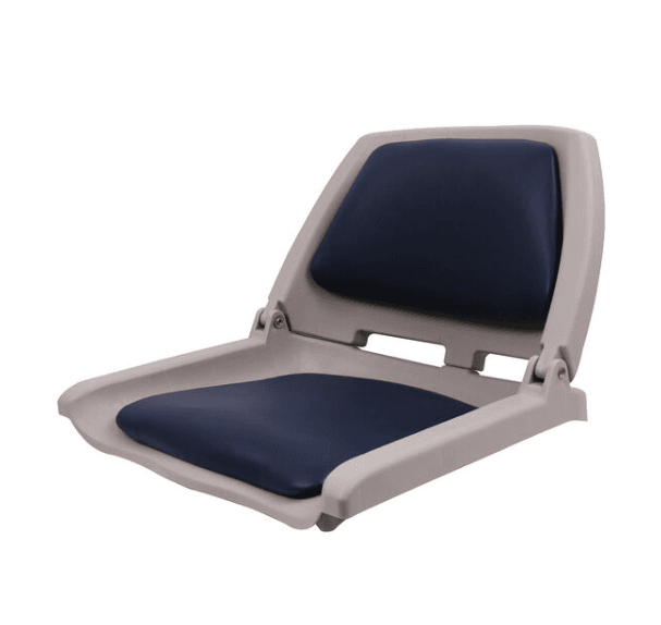 Suncoast Marine and Auto offers WEST MARINE Gray Folding Molded Boat Seat with Navy Cushion (75109N)