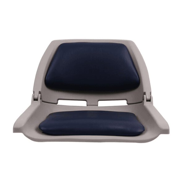 Suncoast Marine and Auto offers WEST MARINE Gray Folding Molded Boat Seat with Navy Cushion (75109N)