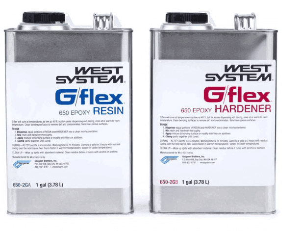 Suncoast Marine and Auto offers WEST SYSTEM G/flex 650 Epoxy Resin 4.75 gallon (650-CR)