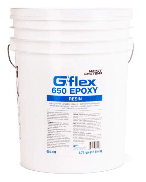 Suncoast Marine and Auto offers WEST SYSTEM G/flex 650 Epoxy Resin 4.75 gallon (650-CR)