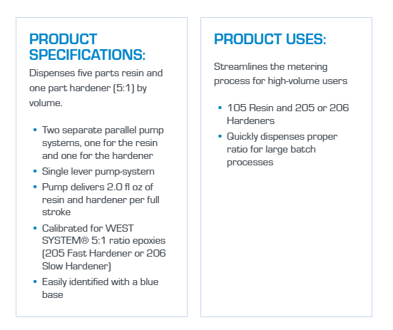 WEST SYSTEM #305 Positive Displacement 5:1 Ratio Pump (305) - Suncoast Marine & Auto Supply