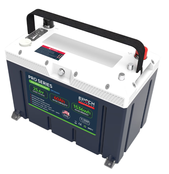 Suncoast Marine and Auto offers Epoch Batteries 24V 60Ah Pro Series - Heated, Bluetooth & Victron Comms LiFePO4 (DP2460H)