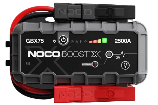 Suncoast Marine and Auto offers NOCO Boost X 2500A 12V UltraSafe Portable Lithium Jump Starter and Cables GBX75