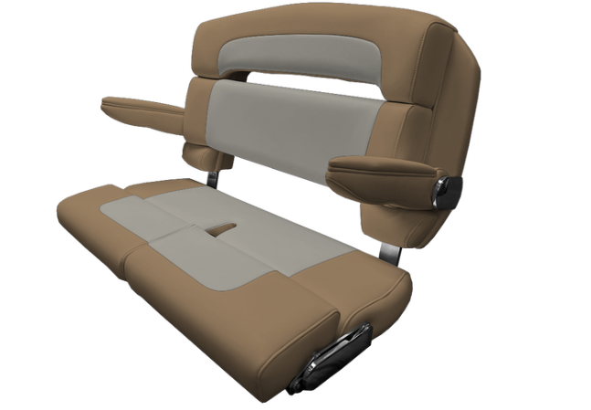 Suncoast Marine and Auto offers TACO MARINE 40" Custom Capri Helm Bench, Double Bolster, Capriccio Heather Beige