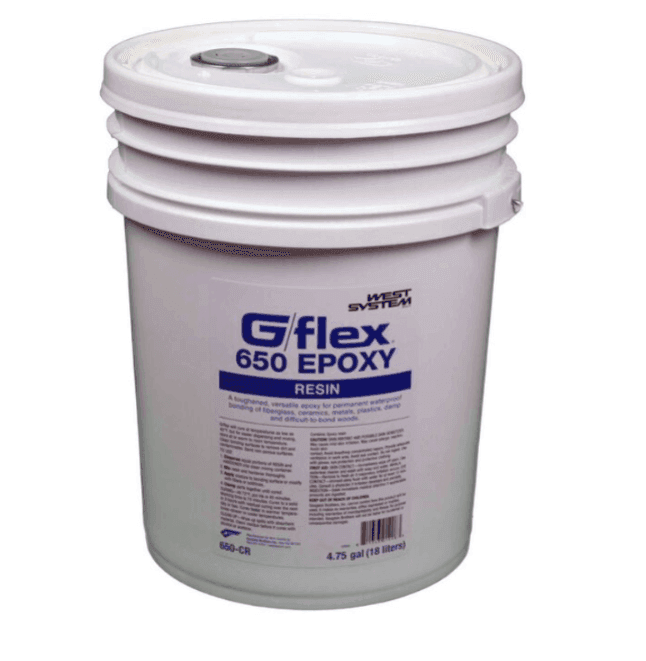 Suncoast Marine and Auto offers WEST SYSTEM G/flex 650 Epoxy Resin 4.75 gallon (650-CR)