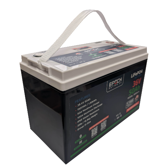 Suncoast Marine and Auto offers Epoch Battery 36V 50Ah Essential Series - Bluetooth & Heated LiFePO4 (3650A-H)
