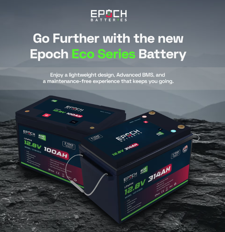 Suncoast Marine and Auto offers Epoch Battery 12V 100Ah Eco Series LiFePO4 Battery (12100-ECO)