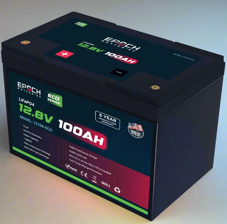 Suncoast Marine and Auto offers Epoch Battery 12V 100Ah Eco Series LiFePO4 Battery (12100-ECO)