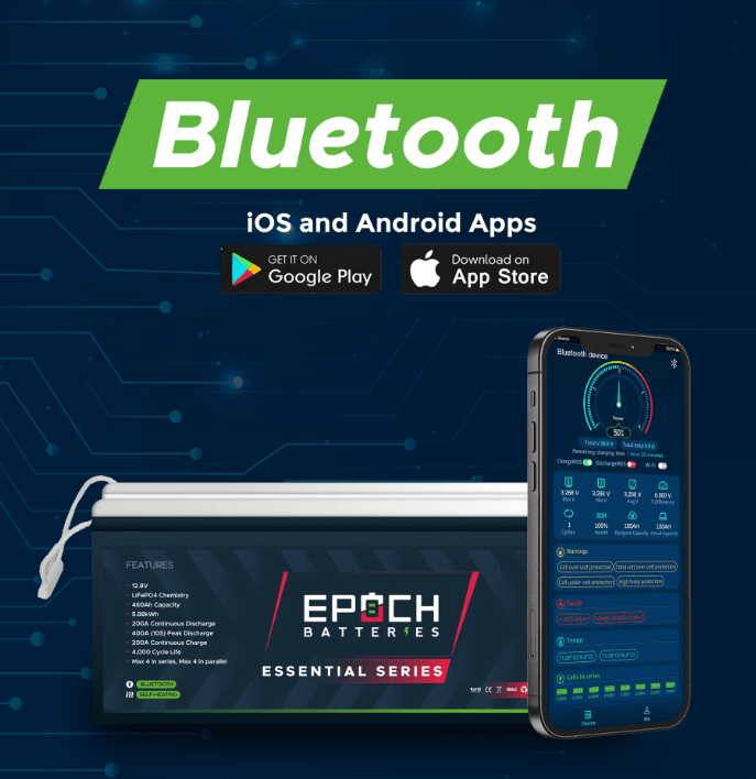 Suncoast Marine and Auto offers Epoch Battery 12V 460Ah Essential Series - Bluetooth & Heated LiFePO4 Battery (12460A-H)
