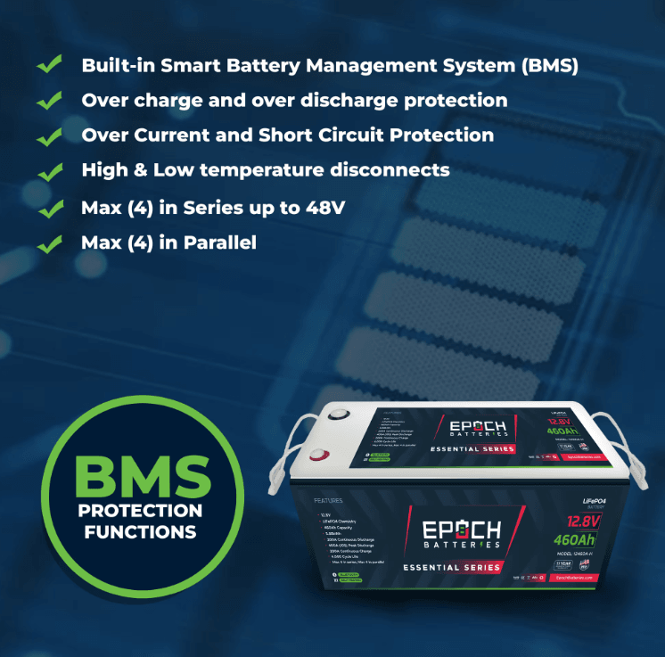 Suncoast Marine and Auto offers Epoch Battery 12V 460Ah Essential Series - Bluetooth & Heated LiFePO4 Battery (12460A-H)