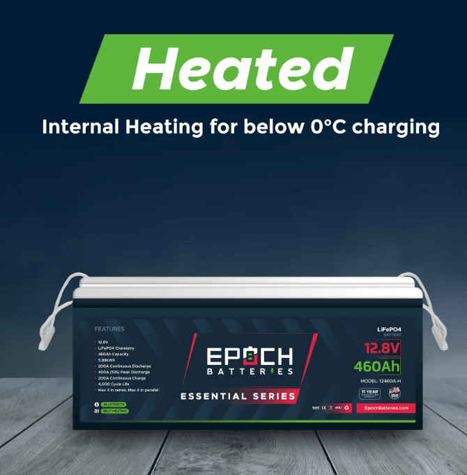 Suncoast Marine and Auto offers Epoch Battery 12V 460Ah Essential Series - Bluetooth & Heated LiFePO4 Battery (12460A-H)
