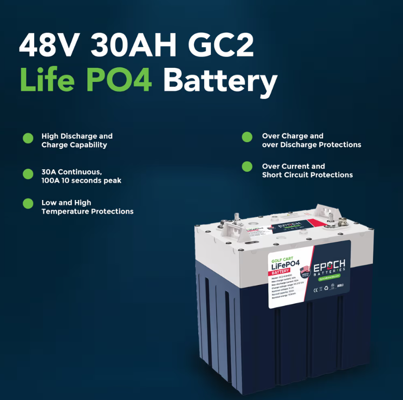 Suncoast Marine and Auto offers Epoch Batteries 48V 60Ah GC2 - Golf Cart LiFePO4 Lithium Battery (48V-60Ah-GC2-Kit)