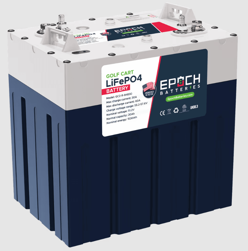 Suncoast Marine and Auto offers Epoch Batteries 48V 60Ah GC2 - Golf Cart LiFePO4 Lithium Battery (48V-60Ah-GC2-Kit)