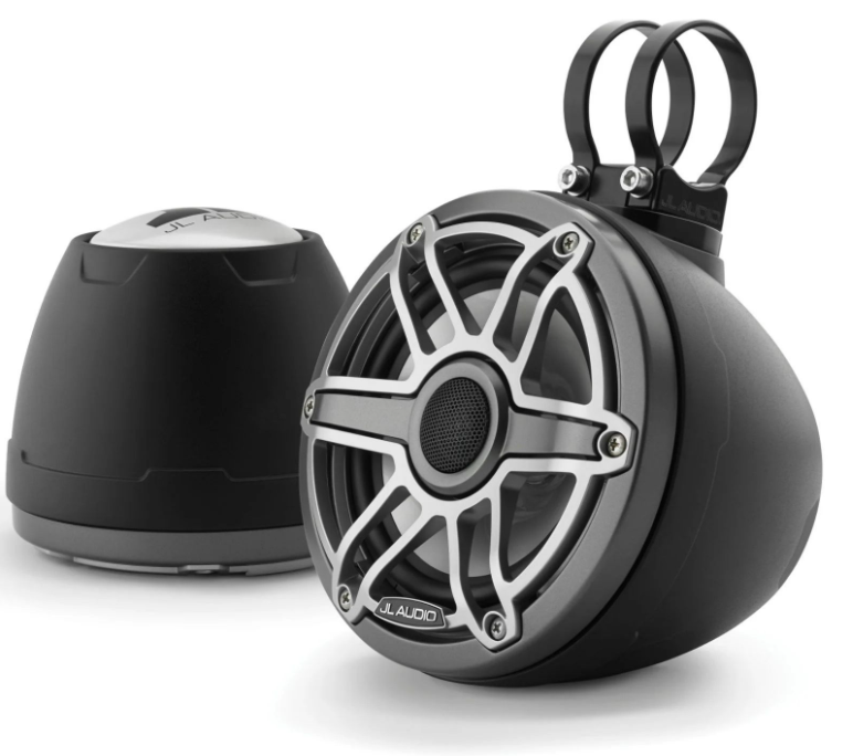 Suncoast Marine and Auto offers JL Audio VeX™ Enclosed Speaker System M6 6.5" with Titanium Sport Grille (M6-650VEX-Mb-S-GmTi)