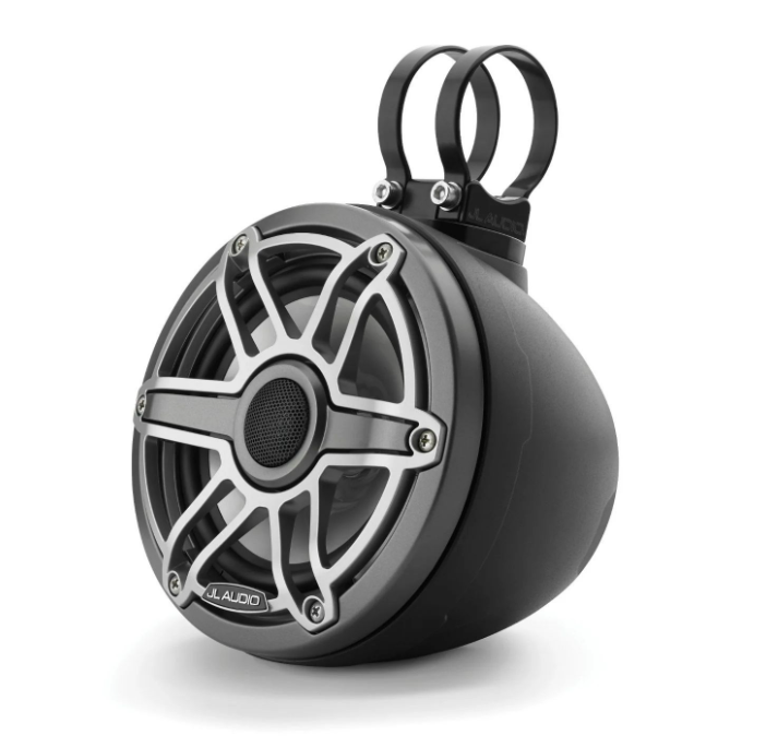 Suncoast Marine and Auto offers JL Audio VeX™ Enclosed Speaker System M6 6.5" with Titanium Sport Grille (M6-650VEX-Mb-S-GmTi)