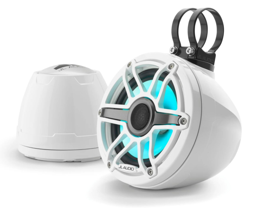 Suncoast Marine and Auto offers JL Audio VeX™ Enclosed Speaker System M6 6.5" with LED and White Sport Grille (M6-650VEX-Gw-S-GwGw-i)
