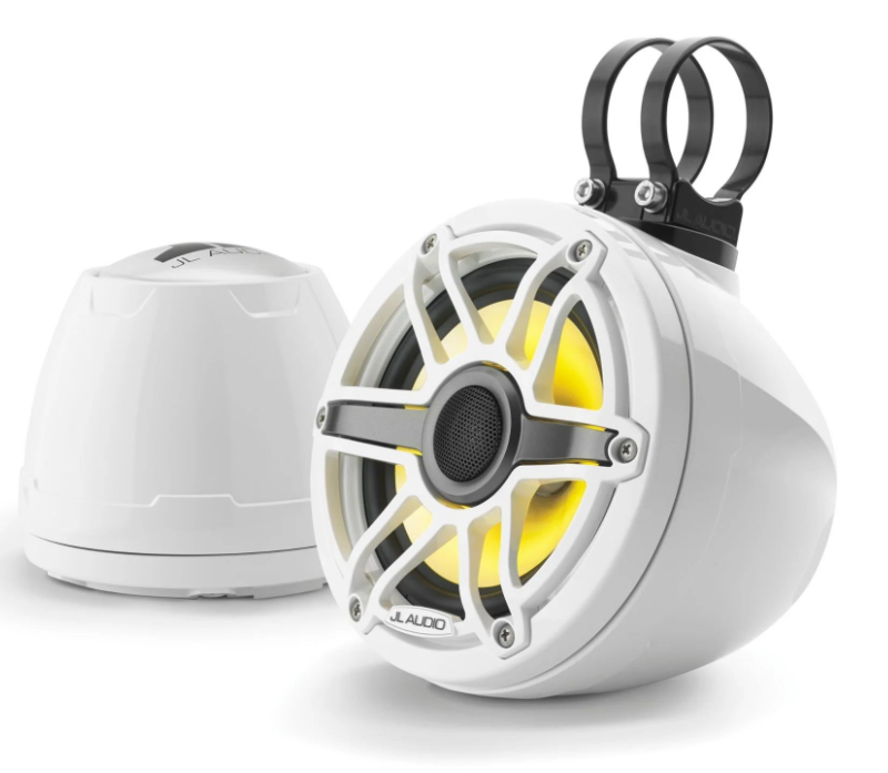 Suncoast Marine and Auto offers JL Audio VeX™ Enclosed Speaker System M6 6.5" with LED and White Sport Grille (M6-650VEX-Gw-S-GwGw-i)